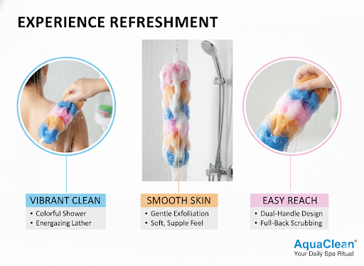 COLORFUL BATH LOOFAH SET