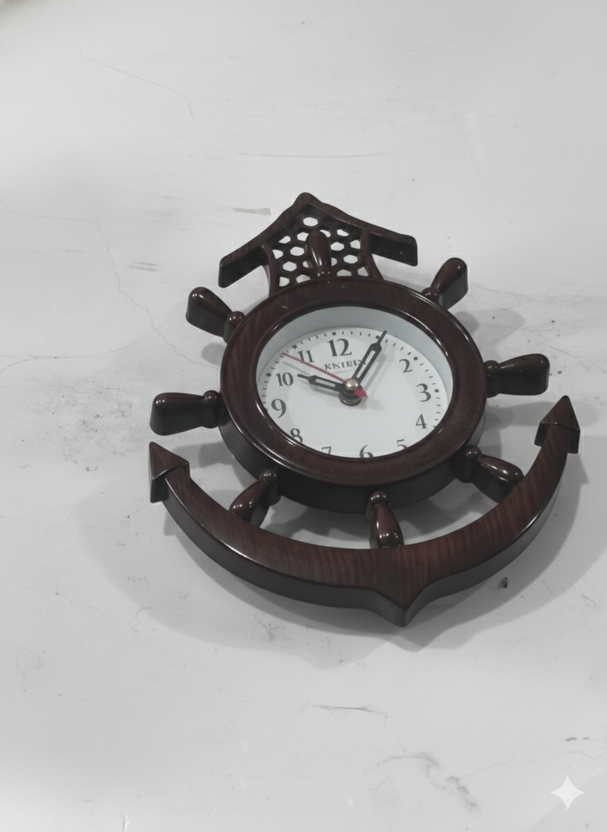 Nautical Anchor Ship Wheel Wall Clock