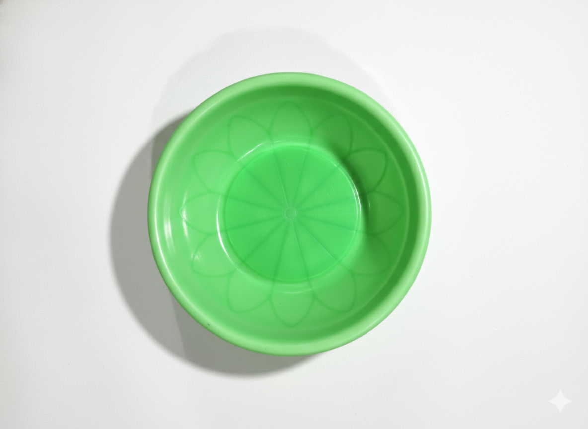 Multipurpose Plastic Bowl – Lightweight Green Kitchen Bowl for Mixing