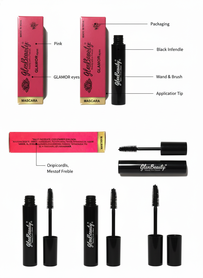 Glen Beauty GlamOR Eyes Mascara for Women | Long Lasting, Smudge-Proof & Waterproof