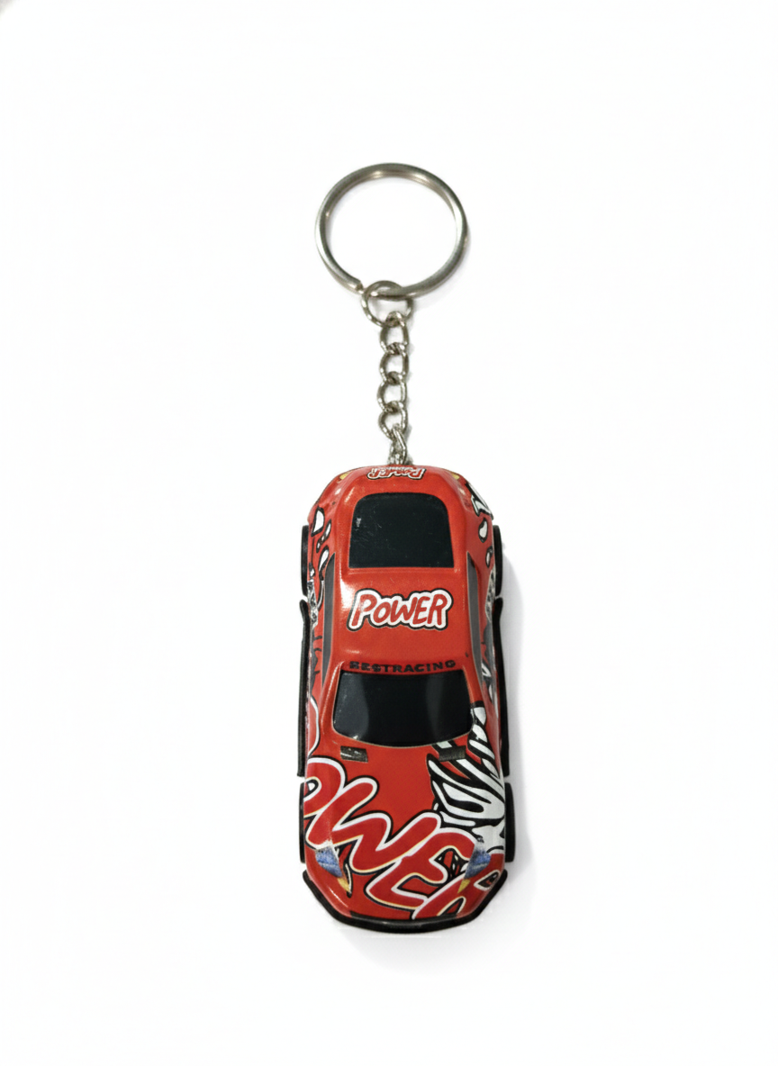 Red Sports Car Keychain Die-Cast Metal | Racing Car Key Ring for Men, Boys