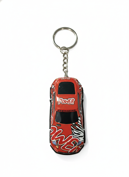 Red Sports Car Keychain Die-Cast Metal | Racing Car Key Ring for Men, Boys