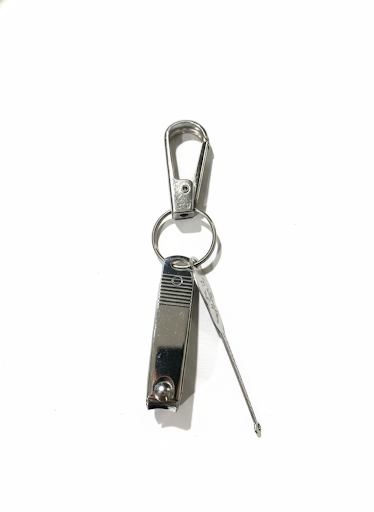 Nail Clipper Keychain with Metal Clip | Portable Nail Cutter with Foldable Nail File & Cleaner