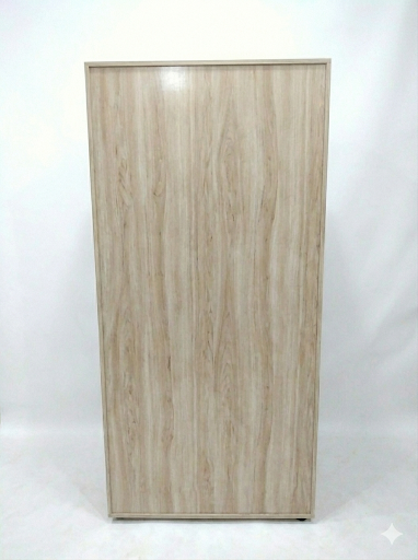 Wooden 2 Door Wardrobe with Mirror | 16x36x78 Inch Almirah | Rustic Grey Cupboard with Lock & Drawer