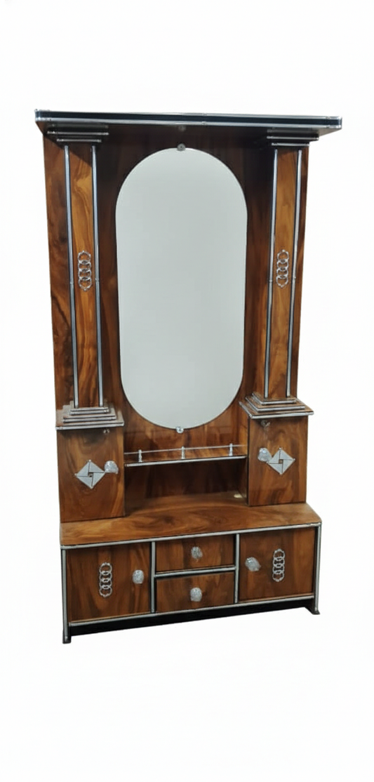 Luxury Wooden Dressing Table with Mirror | Large Ornate Dresser with Storage Drawers