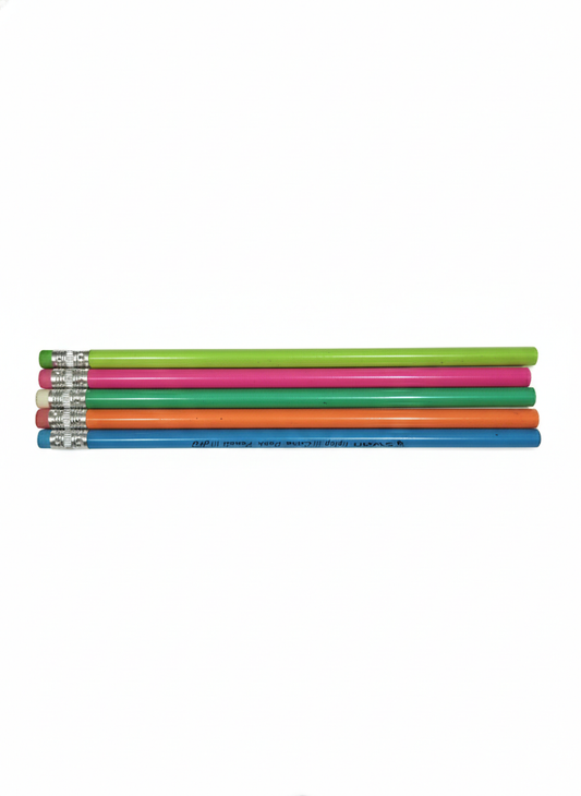 Colored Wooden Pencils with Eraser (Pack of 5)