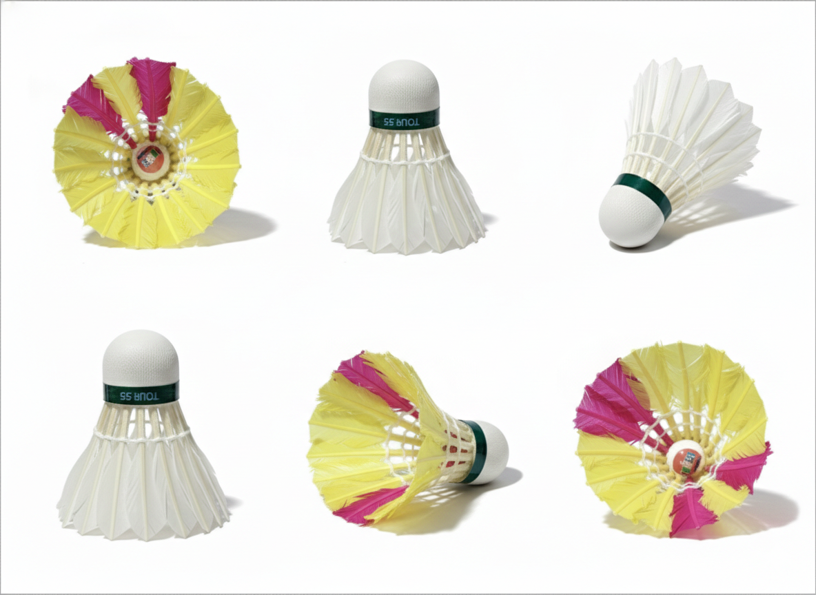 Color Feather Badminton Shuttlecock | Multicolor Feather Shuttle for Practice & Outdoor Play
