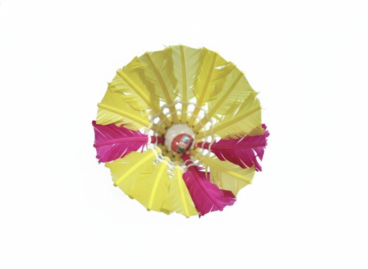 Color Feather Badminton Shuttlecock | Multicolor Feather Shuttle for Practice & Outdoor Play