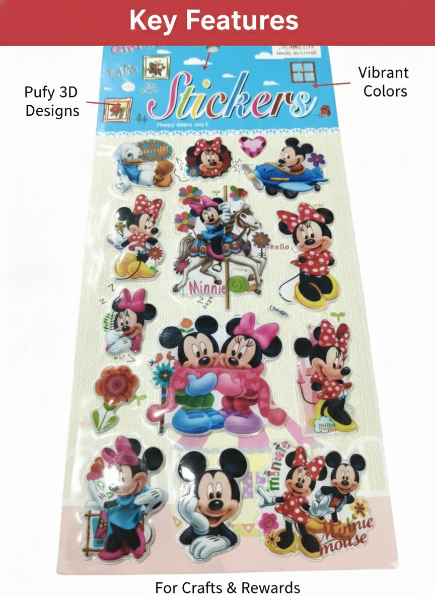 oft-touch raised stickers with colorful glossy finish.