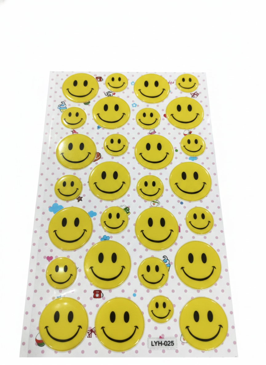 3D Smiley Face Reward Stickers for Kids
