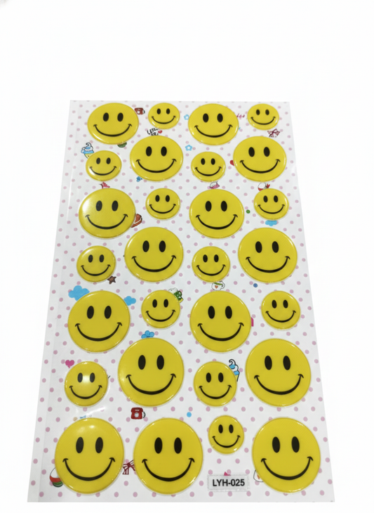 3D Smiley Face Reward Stickers for Kids