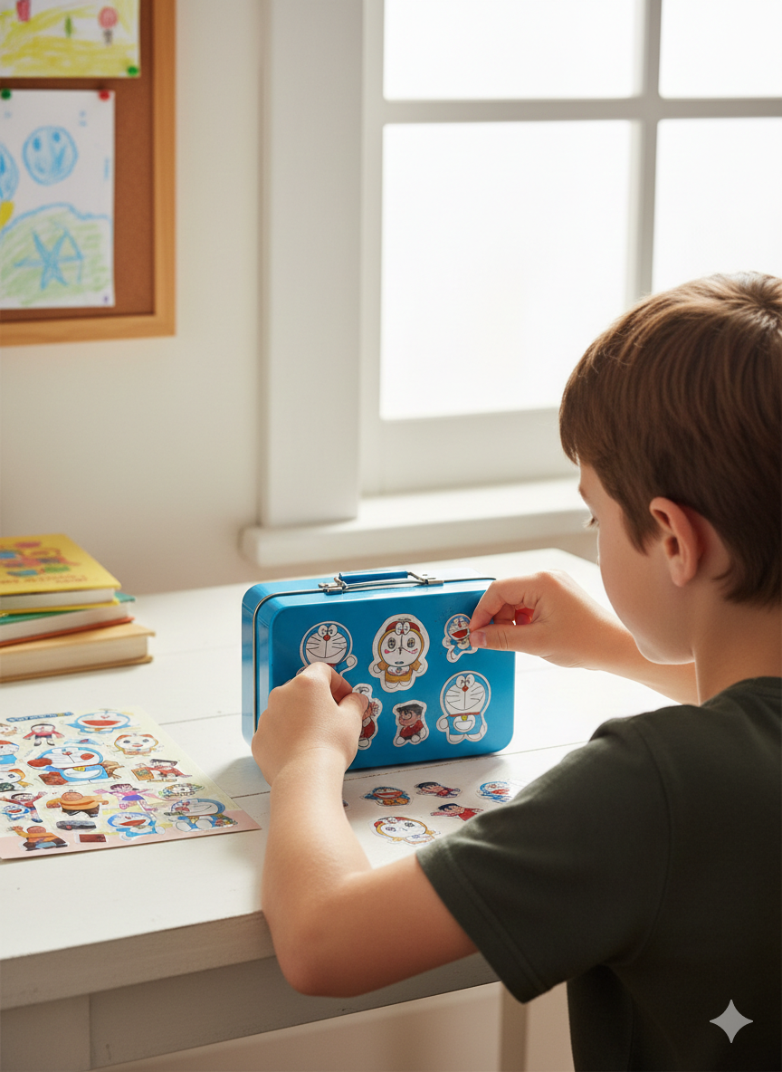 Doraemon Puffy 3D Stickers for Kids – Cute Anime Cartoon Sticker Sheet with Doraemon,