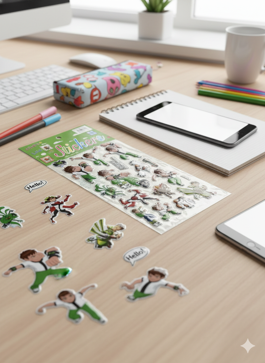 3D Puffy Stickers featuring exciting action hero characters that kids love