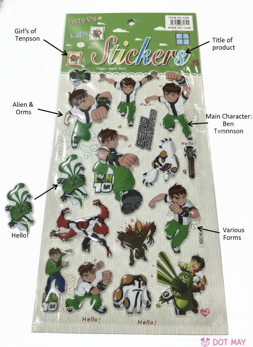 3D Puffy Stickers featuring exciting action hero characters that kids love