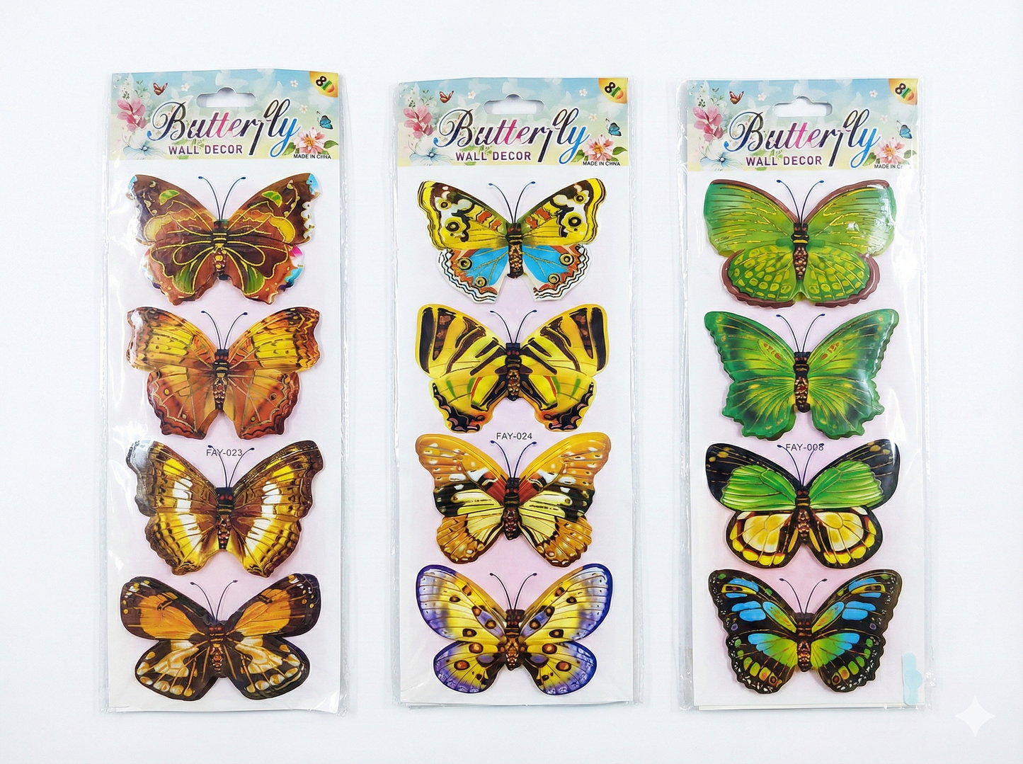 Butterfly Wall Decor – 4PCS Realistic Butterfly Wall Stickers for Room Decor (set of 3 )