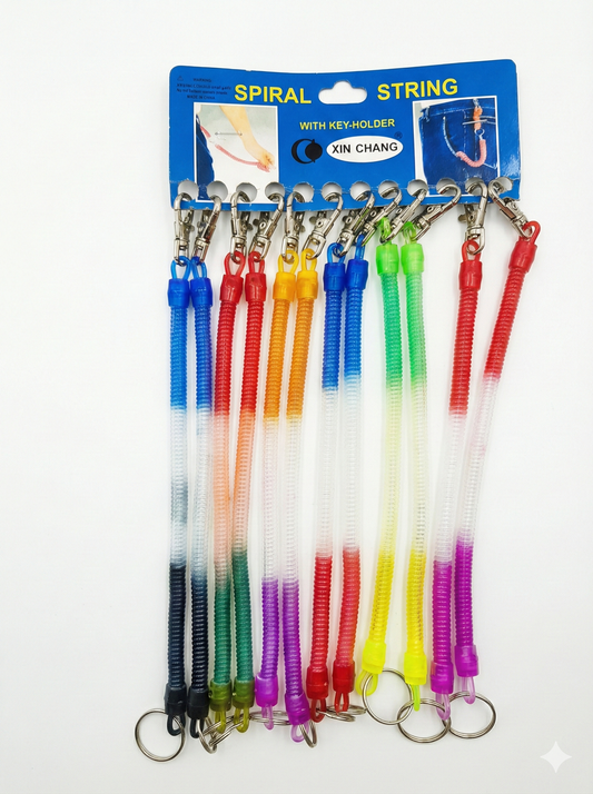 Spiral Coil Keychain with Metal Clip (Pack of 1)