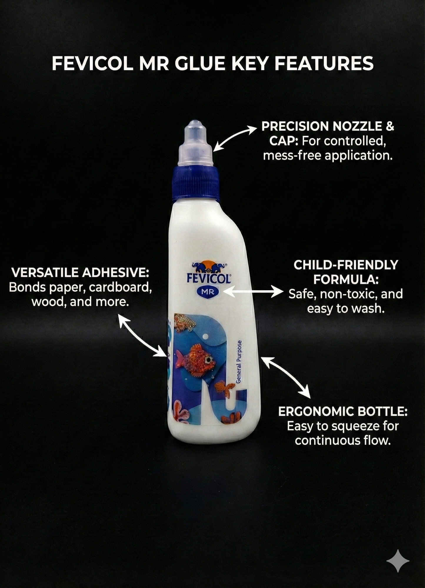 Strong Multipurpose Craft Glue. Fevicol MR White Adhesive Glue