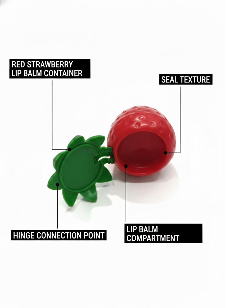 Red Strawberry Lip Balm Container