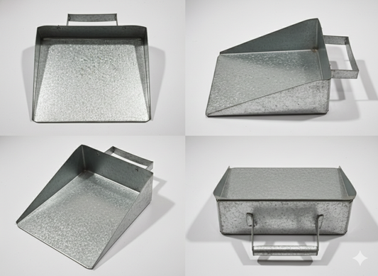 Galvanized Steel Dustpan – Heavy Duty Metal Dust Pan with Handle