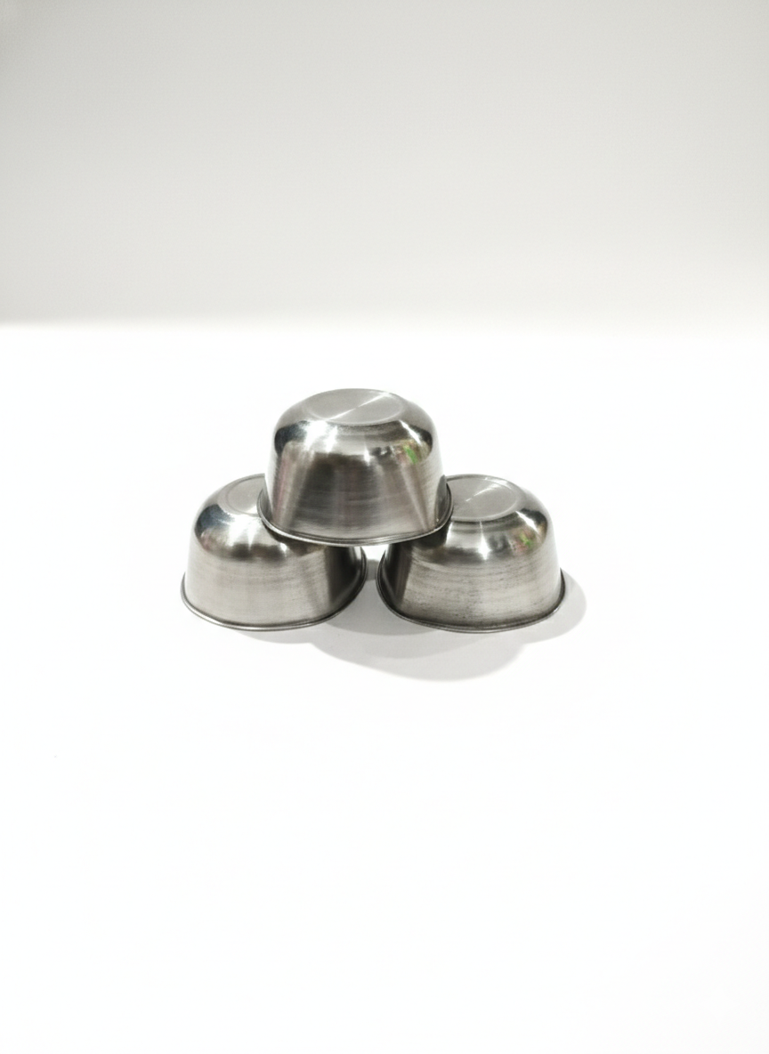 Stainless Steel Small Bowls Set of 3 – Multipurpose Metal Katori Bowls for Kitchen