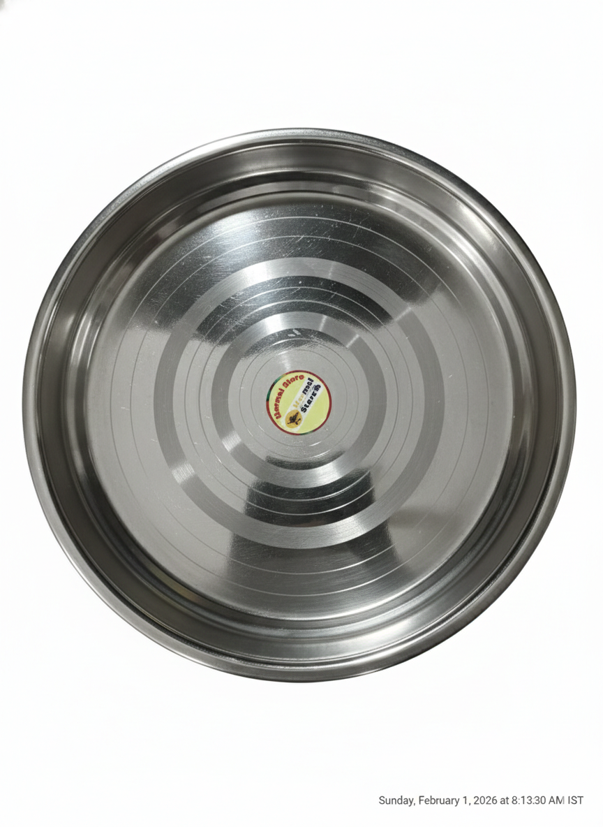 12 Inch Stainless Steel Plate (30 cm) | Food-Grade Steel Thali single peace