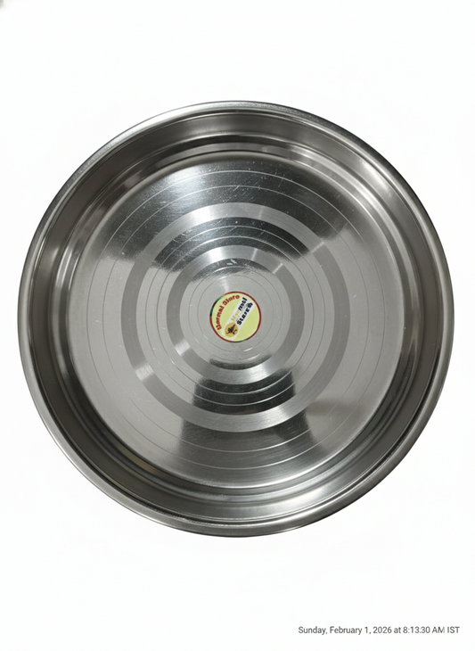12 Inch Stainless Steel Plate (30 cm) | Food-Grade Steel Thali single peace