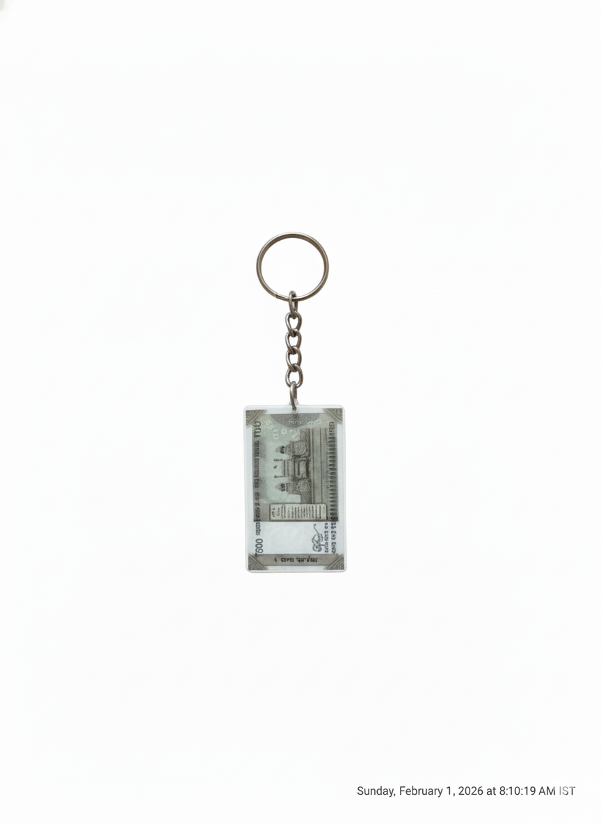 Unique Money Print Keychain Gift for Men & Women