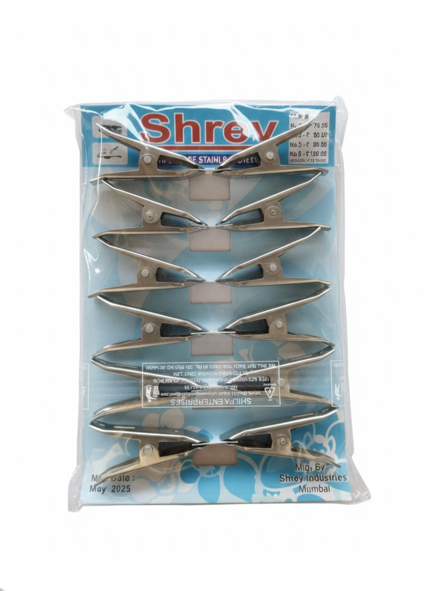 Stainless Steel Heavy Duty Clips – 12 Pack Strong Grip Metal Cloth Clips