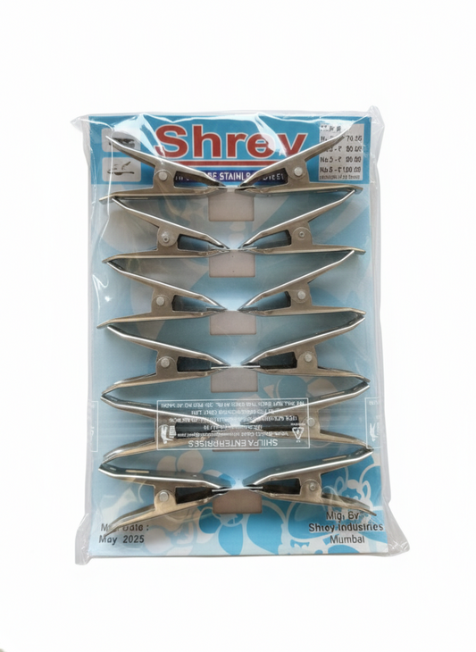 Stainless Steel Heavy Duty Clips – 12 Pack Strong Grip Metal Cloth Clips