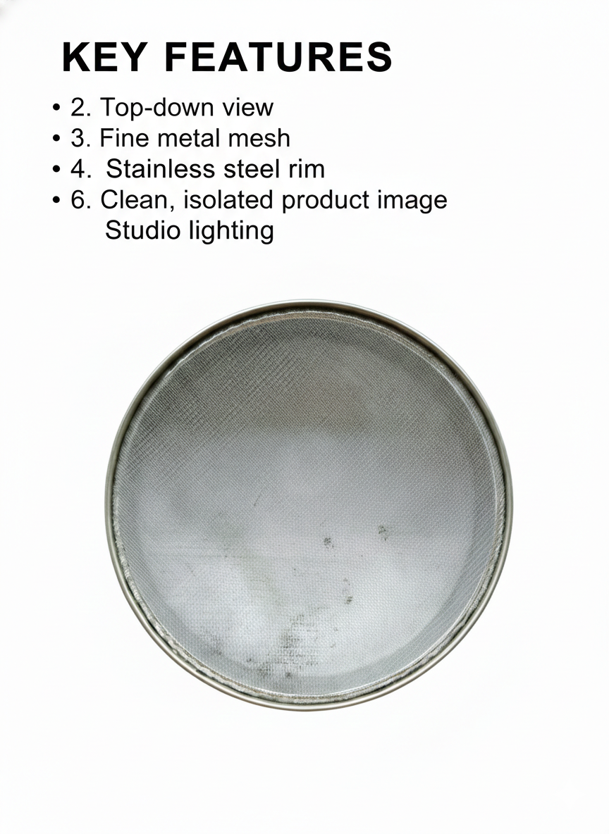 Premium Flour Sifter for Baking – Fine Mesh Stainless Steel Sieve for Smooth