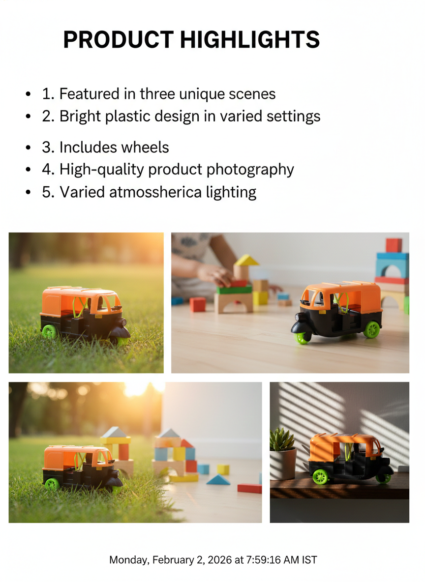Toy Auto Rickshaw for Kids | Plastic Tuk Tuk Toy with Rolling Wheels