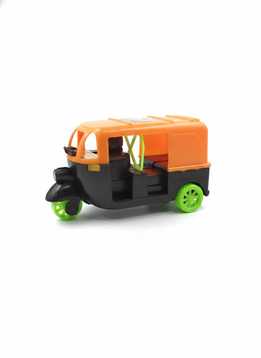 Toy Auto Rickshaw for Kids | Plastic Tuk Tuk Toy with Rolling Wheels