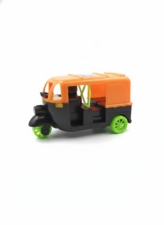 Toy Auto Rickshaw for Kids | Plastic Tuk Tuk Toy with Rolling Wheels