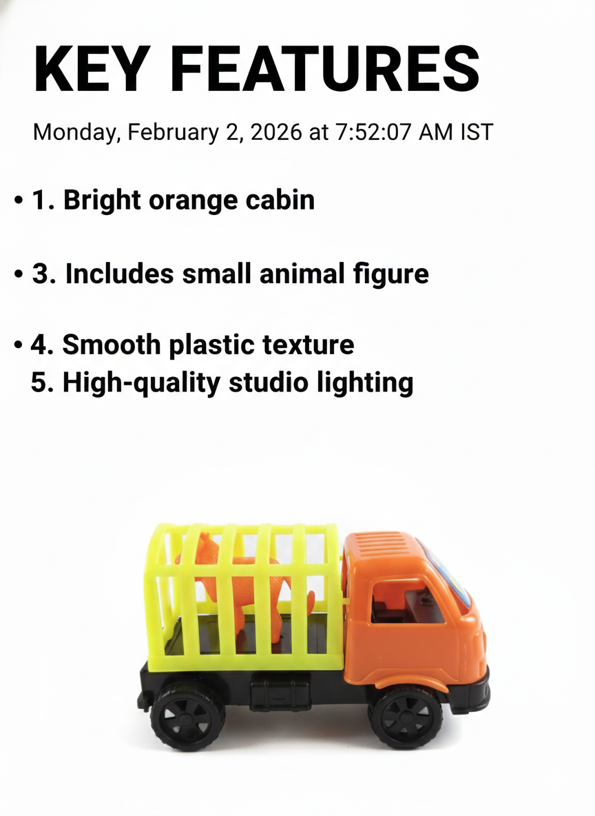 Plastic Cage Truck with Animal Figure | Mini Zoo Carrier Vehicle Toy