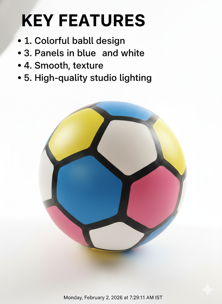 Colorful Kids Play Ball | Soft Lightweight Plastic Football Design