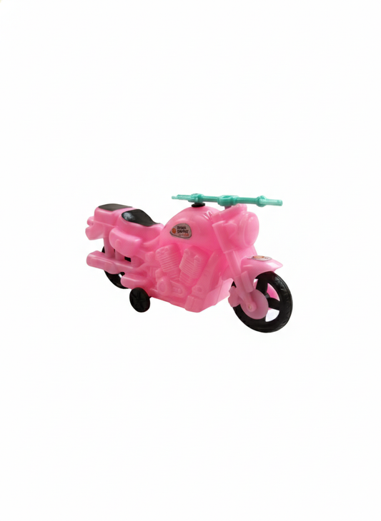 Pink Toy Motorcycle for Kids | Plastic Bike Toy with Training Wheels