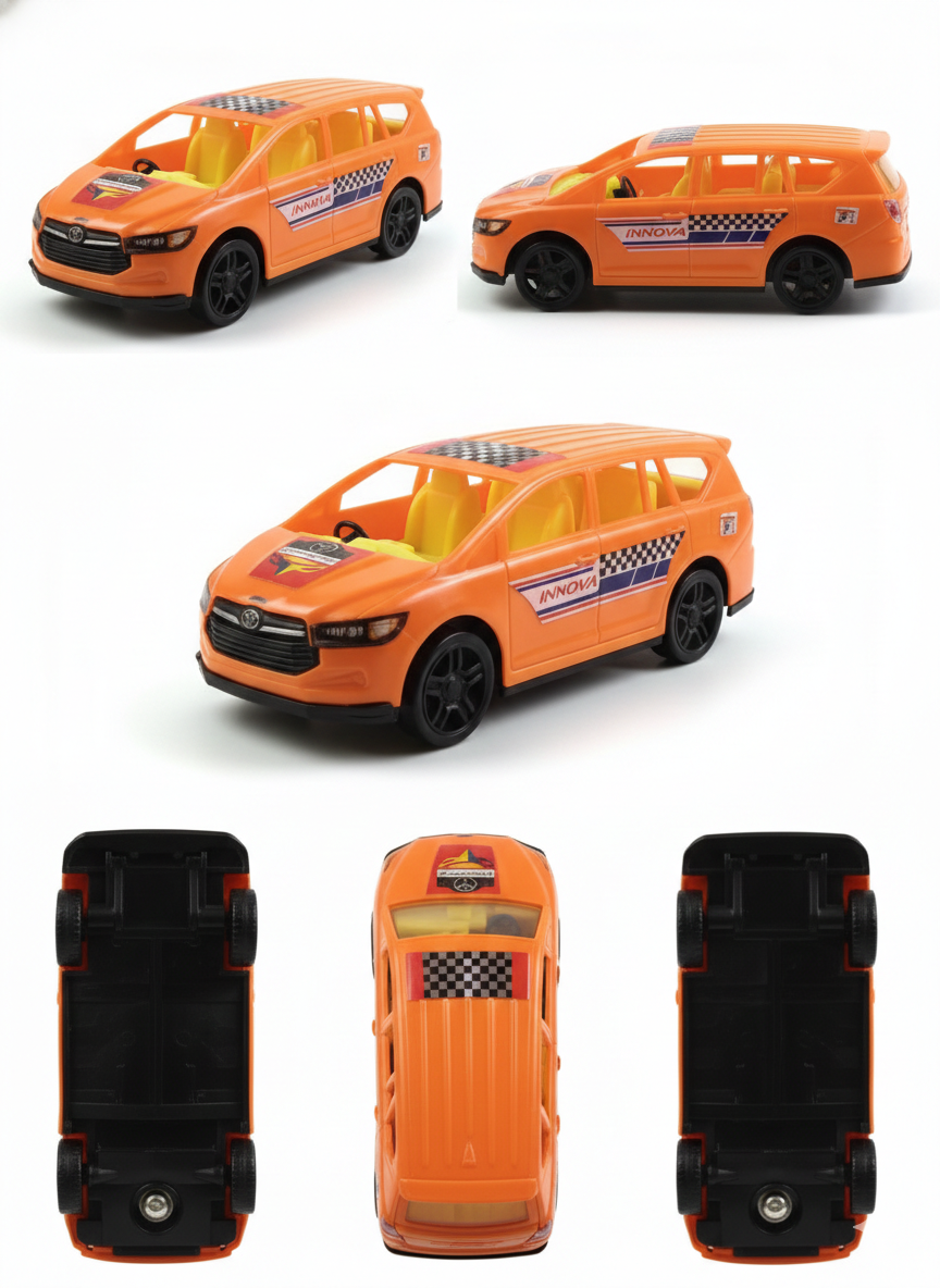 Orange Toy Car for Kids | SUV Style Plastic Car Toy with Rolling Wheels