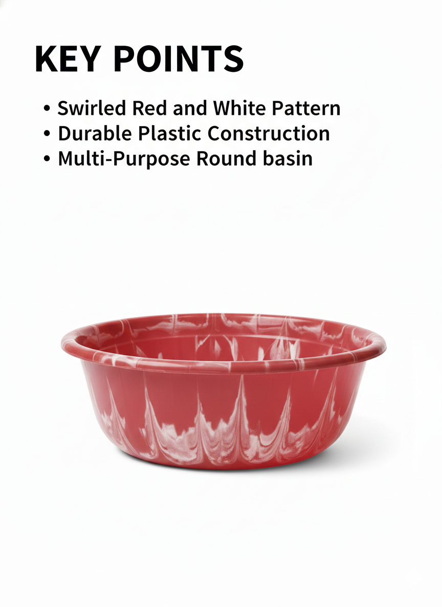 Red & White Plastic Round Basin