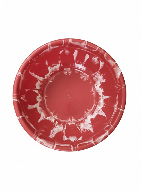Red & White Plastic Round Basin