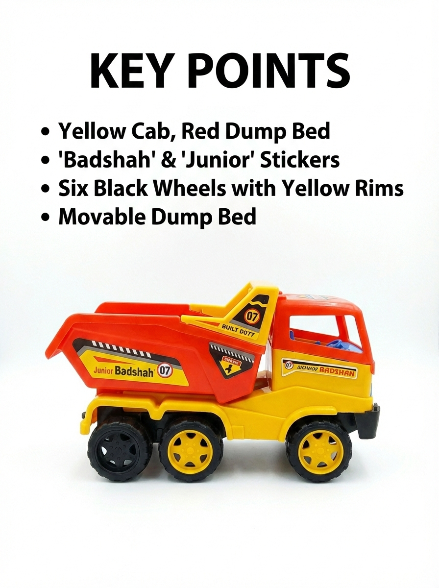 Dumper Truck Toy for Kids | Plastic Construction Dump Truck with Movable Tipping Bed