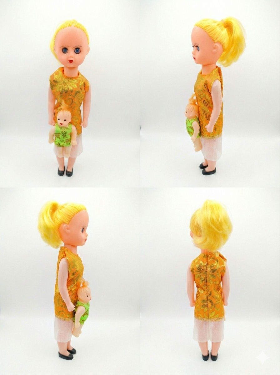 Fashion Doll with Baby Doll Set for Kids | Girls Doll Toy with Shimmer Dress