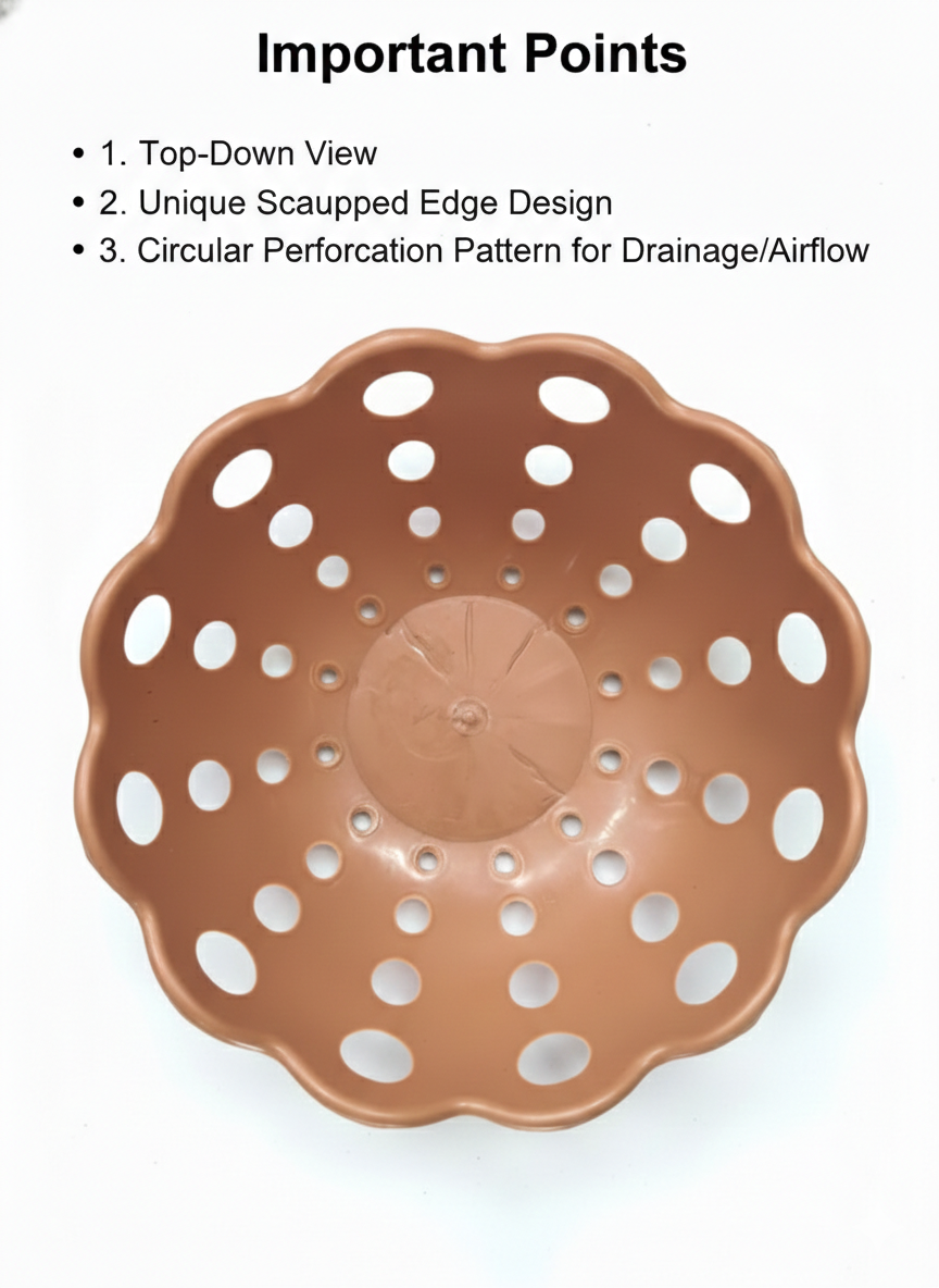 Plastic Sink Drain Basket with Scalloped Edge Design