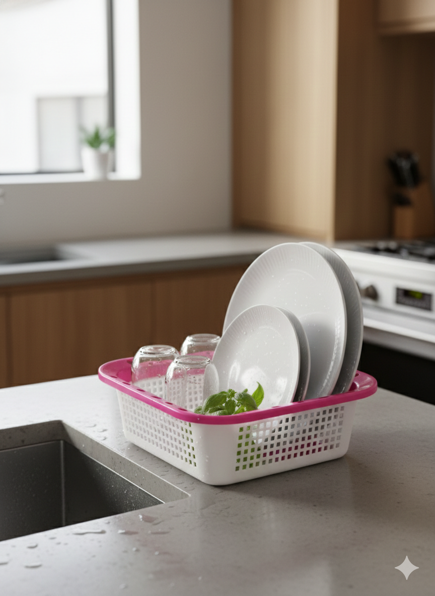 Multipurpose Plastic Storage Basket Square