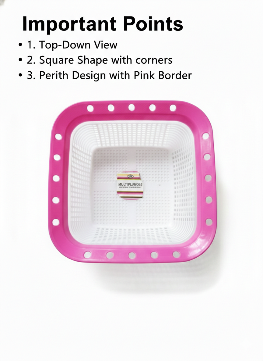 Multipurpose Plastic Storage Basket Square