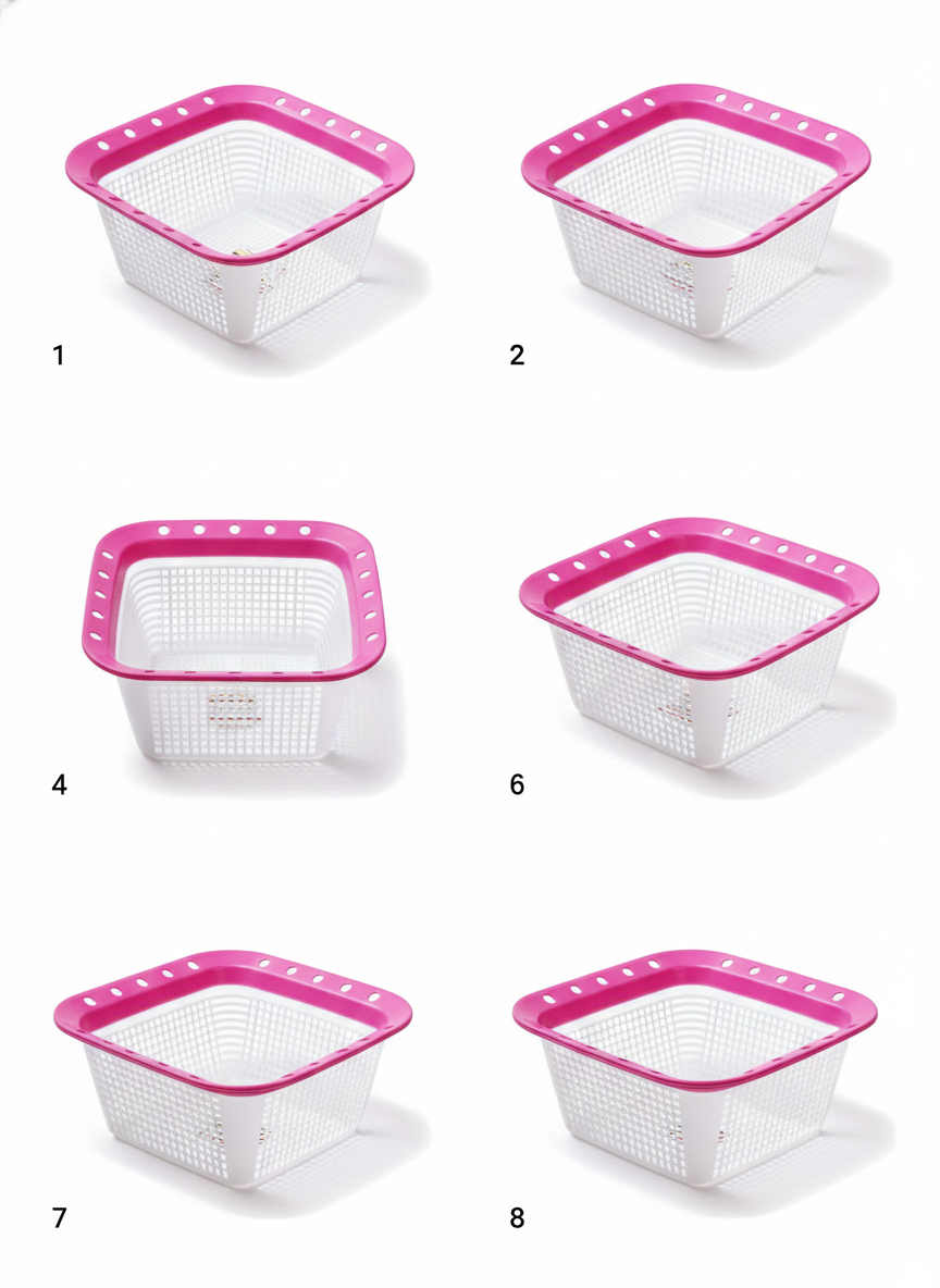 Multipurpose Plastic Storage Basket Square
