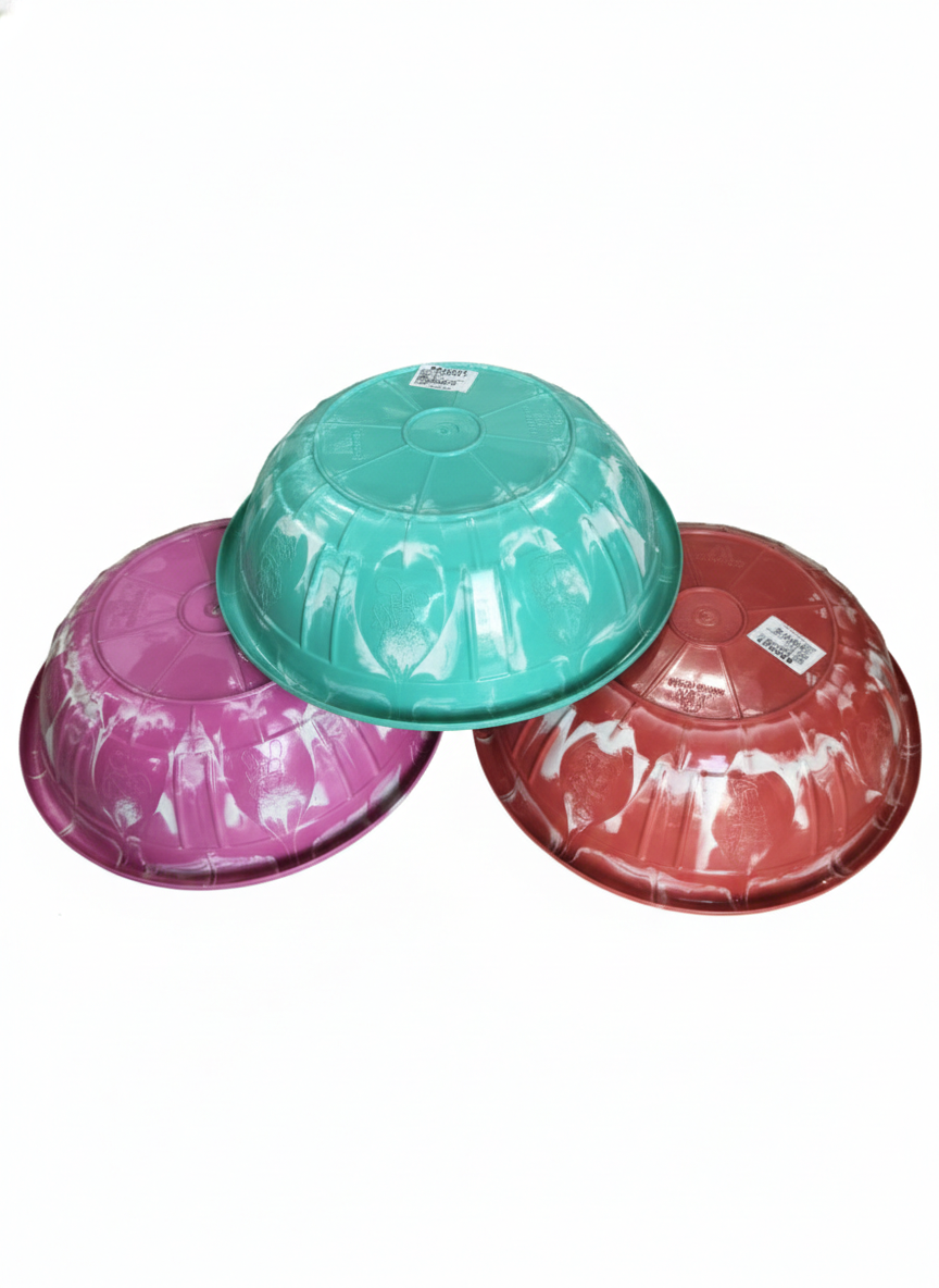 Red & White Plastic Round Basin