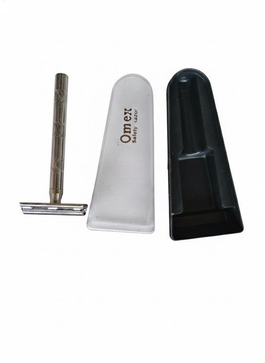 mex Safety Razor Set for Men | Stainless Steel Double Edge Razor with Protective Case