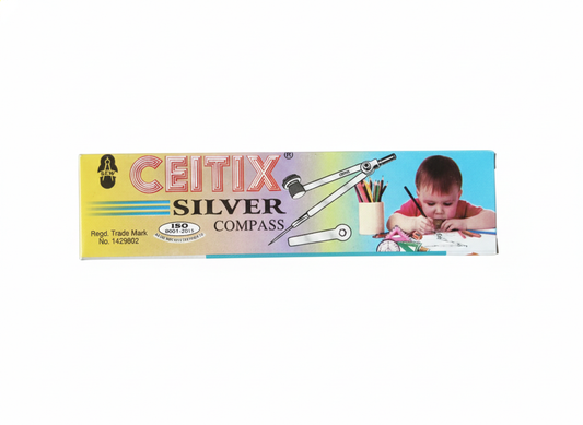 eitix Silver Compass Set for Students | Geometry Compass with Wrench Tool & Box