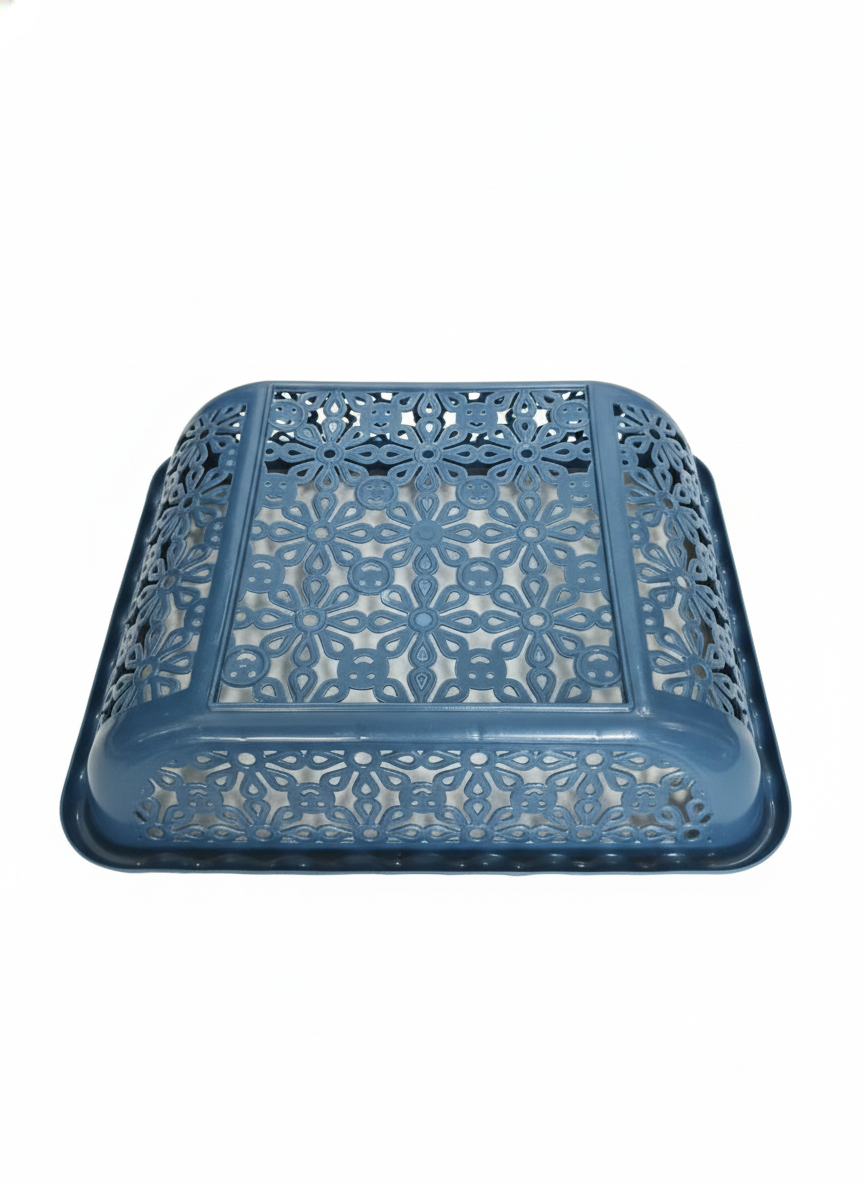 Plastic Storage Basket Organizer with Floral Cut Design