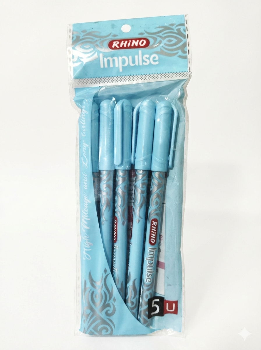 Rhino Impulse Ball Pens  Smooth Writing Ballpoint Pens Pack of 5